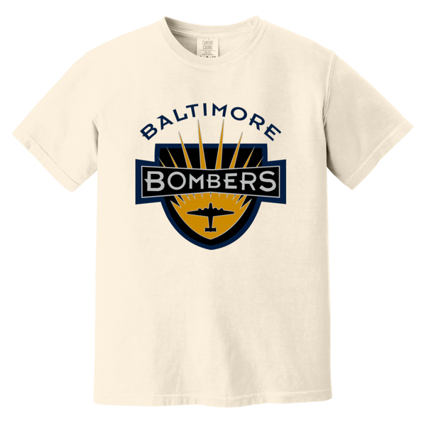 Baltimore Bombers T-shirt Heavyweight NFL Football Team Fan Apparel Tee color Ivory