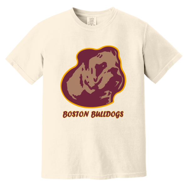 Boston Bulldogs T-shirt Heavyweight NFL Football Team Fan Apparel Tee color Ivory