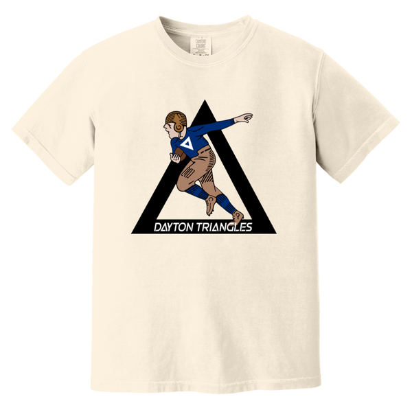 Dayton Triangles T-shirt Heavyweight NFL Football Team Fan Apparel Tee color Ivory