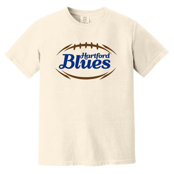 Hartford Blues T-shirt Heavyweight NFL Football Team Fan Apparel Tee color Ivory
