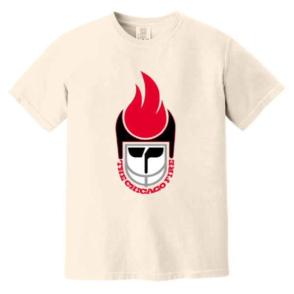 Chicago Fire T-shirt Heavyweight WFL Football Team Fan Apparel Tee color Ivory