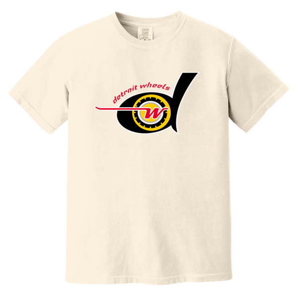 Detroit Wheels T-shirt Heavyweight WFL Football Team Fan Apparel Tee color Ivory