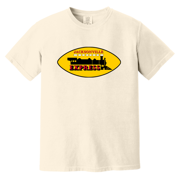 Jacksonville Express T-shirt Heavyweight WFL Football Team Fan Apparel Tee color Ivory