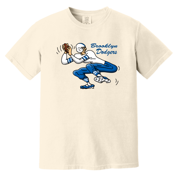 Brooklyn Dodgers T-shirt Heavyweight AAFC Football Team Fan Apparel Tee color Ivory