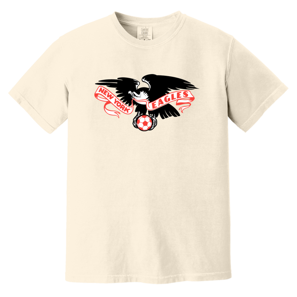 New York Eagles T-shirt Heavyweight ASL Soccer Team Fan Apparel Tee color Ivory