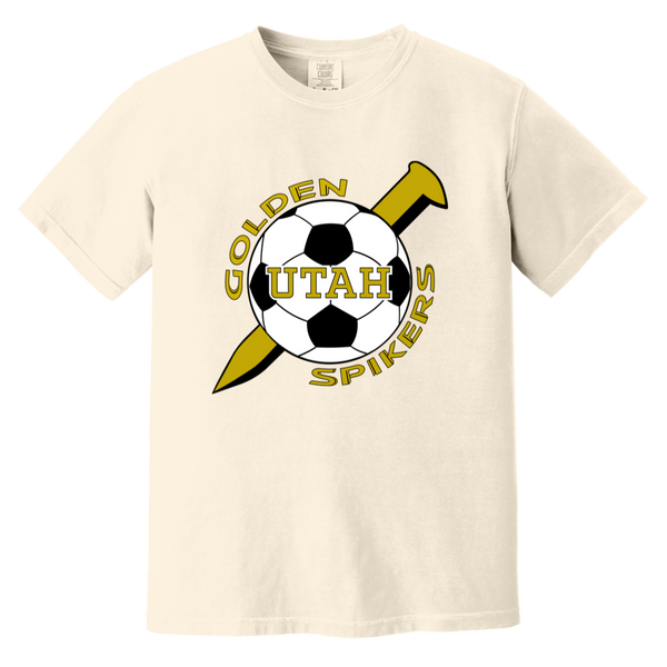 Utah Golden Spikers T-shirt Heavyweight ASL Soccer Team Fan Apparel Tee color Ivory