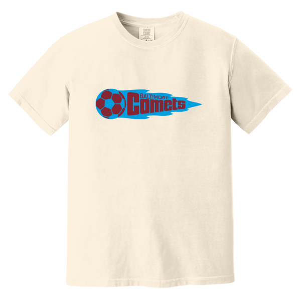 Baltimore Comets T-shirt Heavyweight NASL Soccer Team Fan Apparel Tee color Ivory