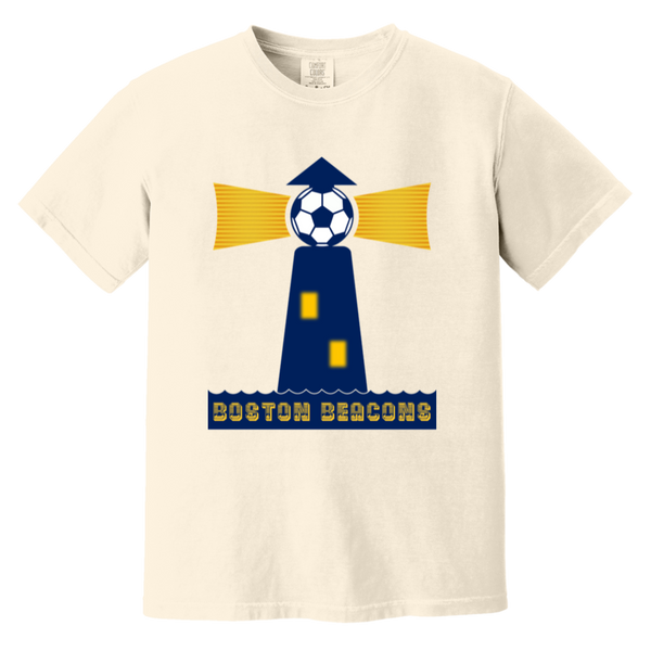 Boston Beacons T-shirt Heavyweight NASL Soccer Team Fan Apparel Tee color Ivory