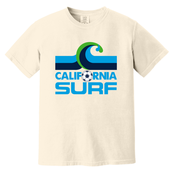 California Surf T-shirt Heavyweight NASL Soccer Team Fan Apparel Tee color Ivory