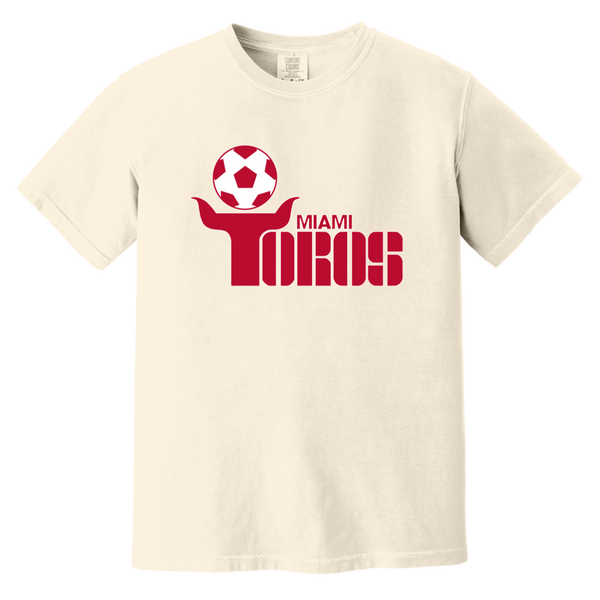 Miami Toros T-shirt Heavyweight NASL Soccer Team Fan Apparel Tee color Ivory