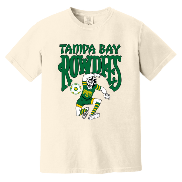 Tampa Bay Rowdies T-shirt Heavyweight NASL Soccer Team Fan Apparel Tee color Ivory