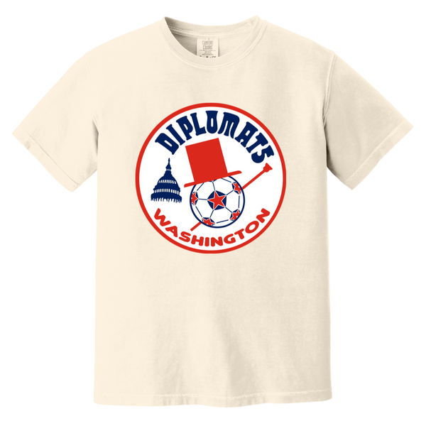 Washington Diplomats T-shirt Heavyweight NASL Soccer Team Fan Apparel Tee color Ivory