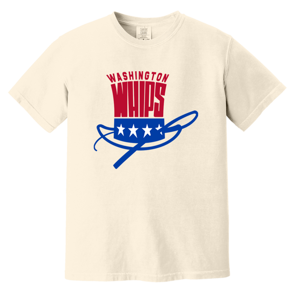 Washington Whips T-shirt Heavyweight NASL Soccer Team Fan Apparel Tee color Ivory