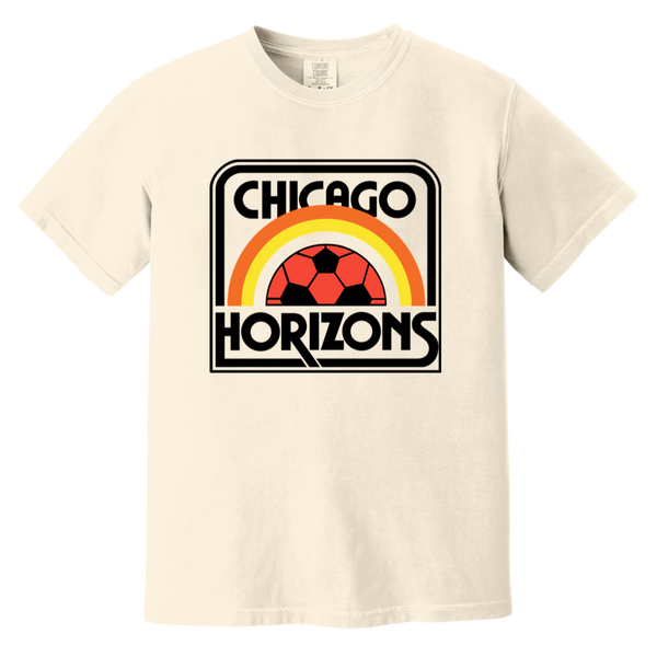 Chicago Horizons T-shirt Heavyweight MISL Soccer Team Fan Apparel Tee color Ivory