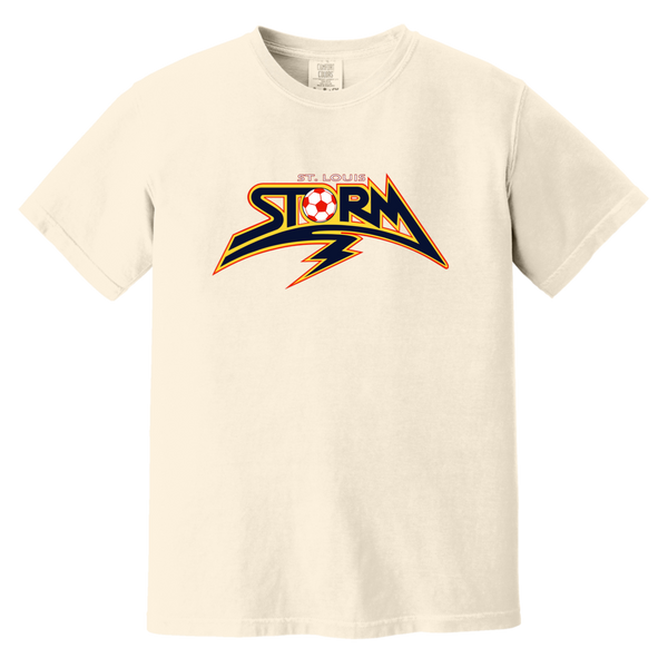 St. Louis Storm T-shirt Heavyweight MISL Soccer Team Fan Apparel Tee color Ivory