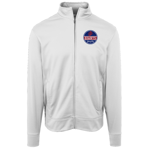 Jersey City Giants Full Zip Fleece Jacket Negro Leagues Baseball Fan Apparel color White