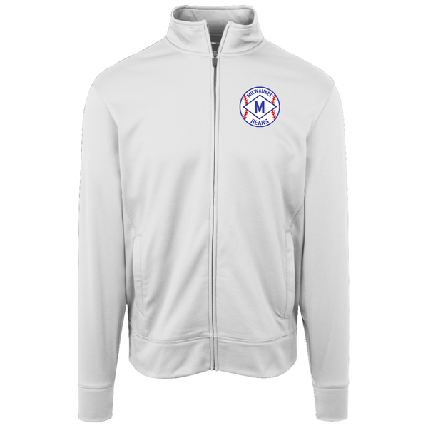 Milwaukee Bears Full Zip Fleece Jacket A1 Negro Leagues Baseball Fan Apparel color White