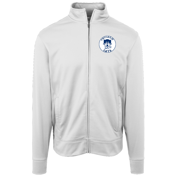 Chicago Cats Full Zip Fleece Jacket ASL Soccer Team Fan Apparel color White