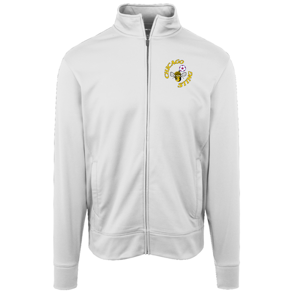 Chicago Sting Full Zip Fleece Jacket NASL Soccer Team Fan Apparel Color White