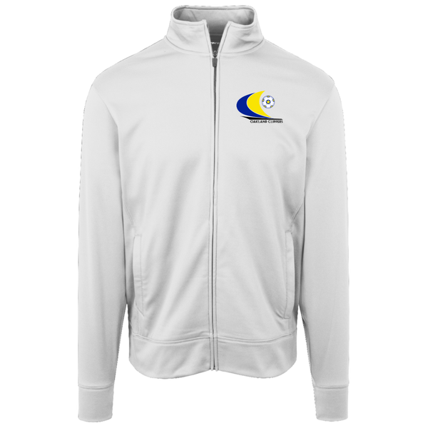 Oakland Clippers Full Zip Fleece Jacket NASL Soccer Team Fan Apparel color White