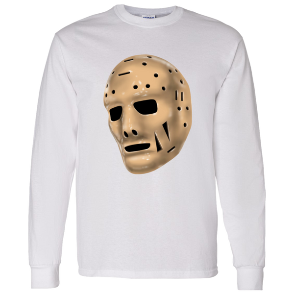 Toronto Maple Leafs NHL Johnny Bower Goalie Mask Long Sleeve Shirt color White