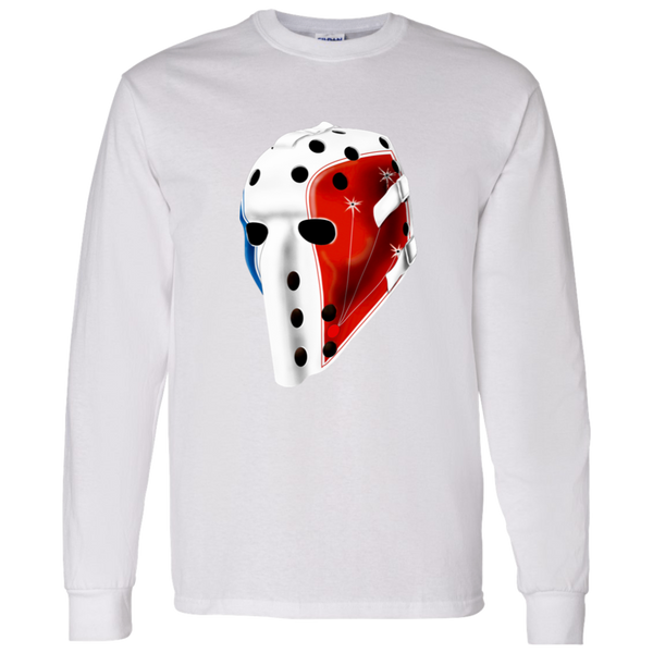 Montreal Canadiens NHL Richard Sevigny Goalie Mask Long Sleeve Shirt coor White