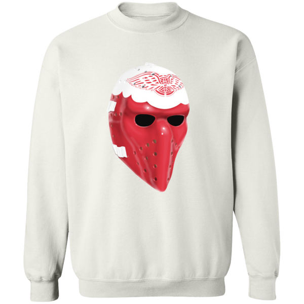 Detroit Red Wings NHL Ron Low Goalie Mask Sweatshirt Crewneck Pullover color White