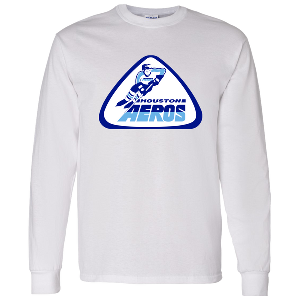 Houston Aeros WHA Hockey Long Sleeve Shirt in White