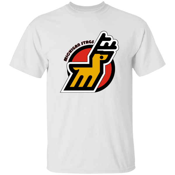 Michigan Stags WHA Hockey Short Sleeve Tee Shirt in White