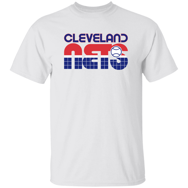 Vintage-style Cleveland Nets WTT T-shirt with retro 1970s team logo graphic in white