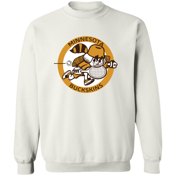 Retro Minnesota Buckskins crewneck pullover sweatshirt featuring vintage WTT tennis team logo in white