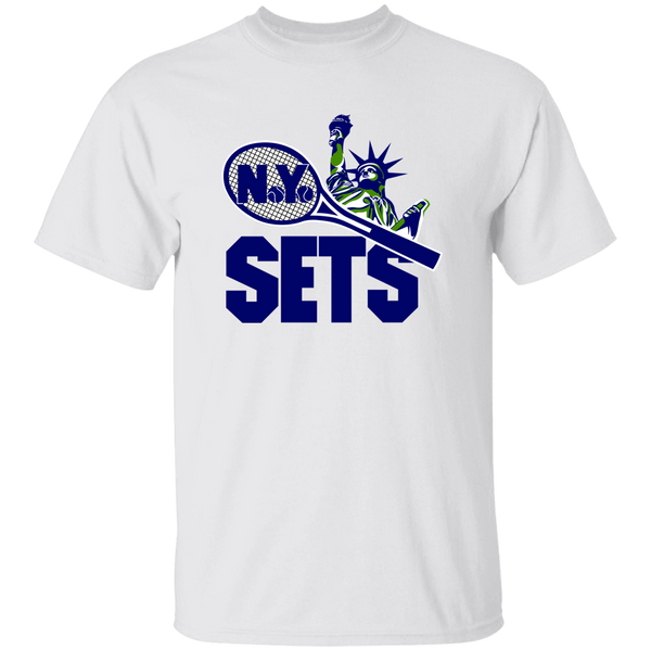 Vintage-style New York Sets WTT T-shirt with retro 1970s team logo graphic in white