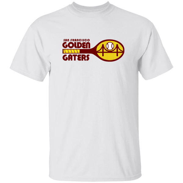 Vintage-style San Francisco Golden Gaters WTT T-shirt with retro 1970s team logo graphic in white