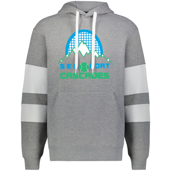 Sea Port Cascades WTT Tennis Athletic Fleece Hoodie in Charcoal Heather/White