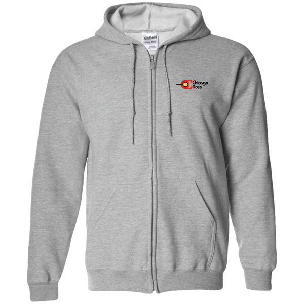 Chicago Aces  WTT Tennis Full Zip Hoodie in Sport Grey Front