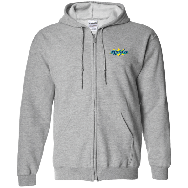 Kansas City Explorers WTT Tennis Full Zip Hoodie in Sport Grey Front