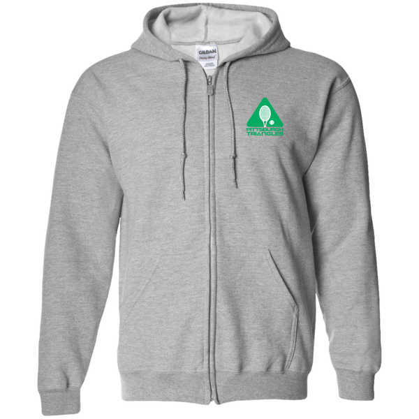 Pittsburgh Triangles Full Zip Hoodie WTT Tennis in Sport Grey Front