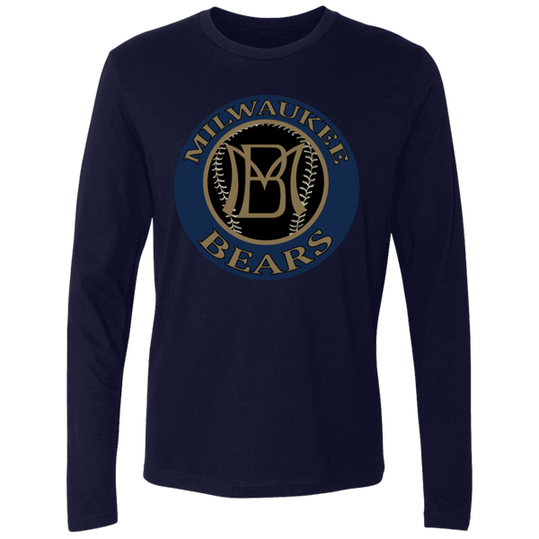 Milwaukee Bears Long Sleeve Shirt Negro League Baseball color Navy
