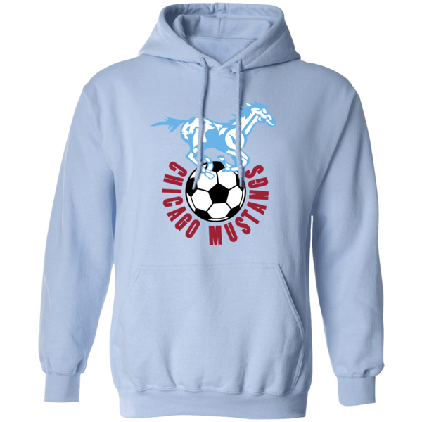 Chicago Mustangs Hoodie Pullover Classic NASL Soccer color Light Blue