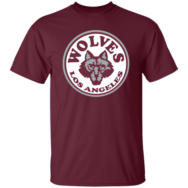 Los Angeles Wolves T-shirt Classic NASL Soccer color Maroon Red