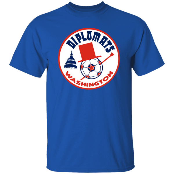 Washington Diplomats T-shirt Classic NASL Soccer color Royal Blue