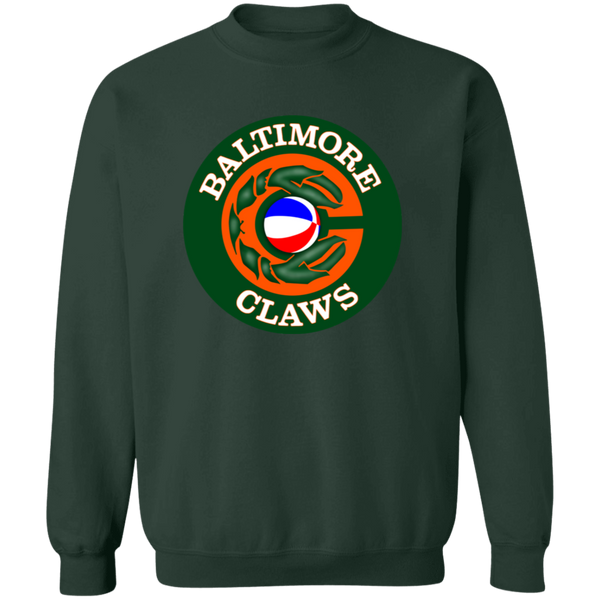 Baltimore Claws Sweatshirt Classic Crewneck ABA Basketball color Forest Green