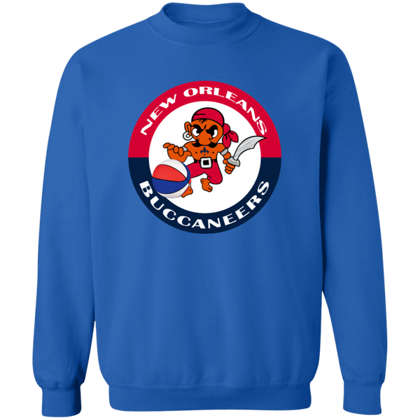 New Orleans Buccaneers Sweatshirt Classic Crewneck ABA Basketball color Royal Blue