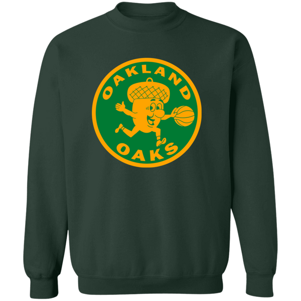 Oakland Oaks Sweatshirt Classic Crewneck ABA Basketball color Forest Green