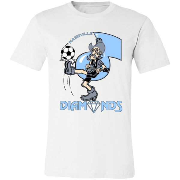 Nashville Diamonds ASL T-shirt Premium American Soccer League Team Tee color White