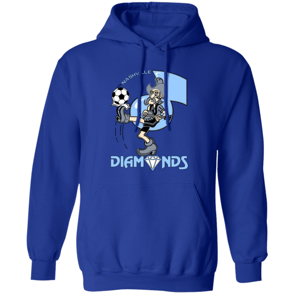 Nashville Diamonds Hoodie Pullover Classic ASL Soccer color Royal Blue