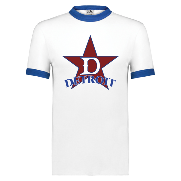 Detroit Stars T-shirt Ringer Negro League Baseball color White/Royal Blue