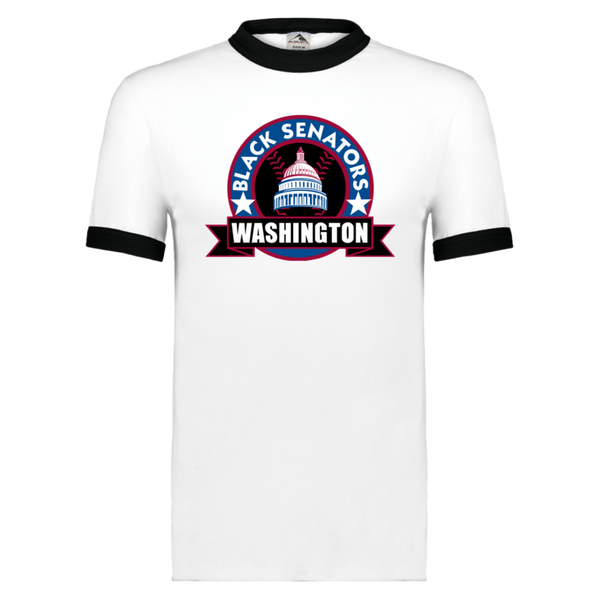 Washington Black Senators T-shirt Ringer Negro League Baseball color White/Black