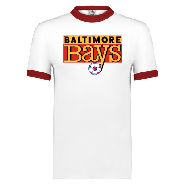 Baltimore Bays T-shirt Ringer NASL Soccer color White/Red