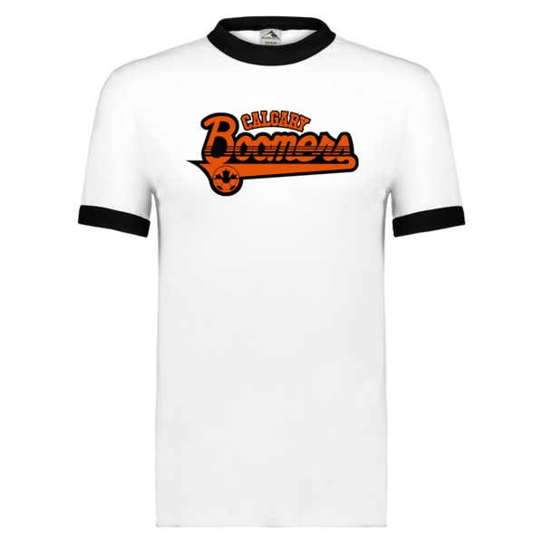 Calgary Boomers T-shirt Ringer NASL Soccer color White/Black